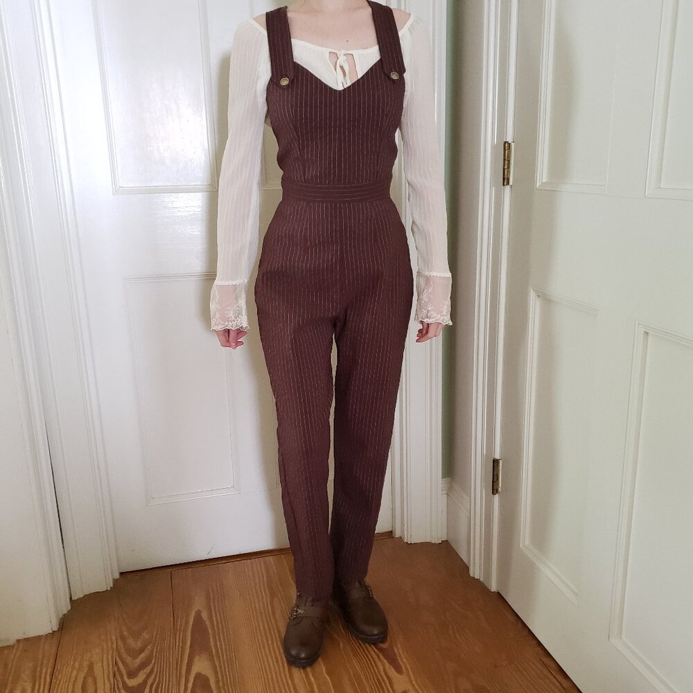 Brown steampunk retro-style jumpsuit XS